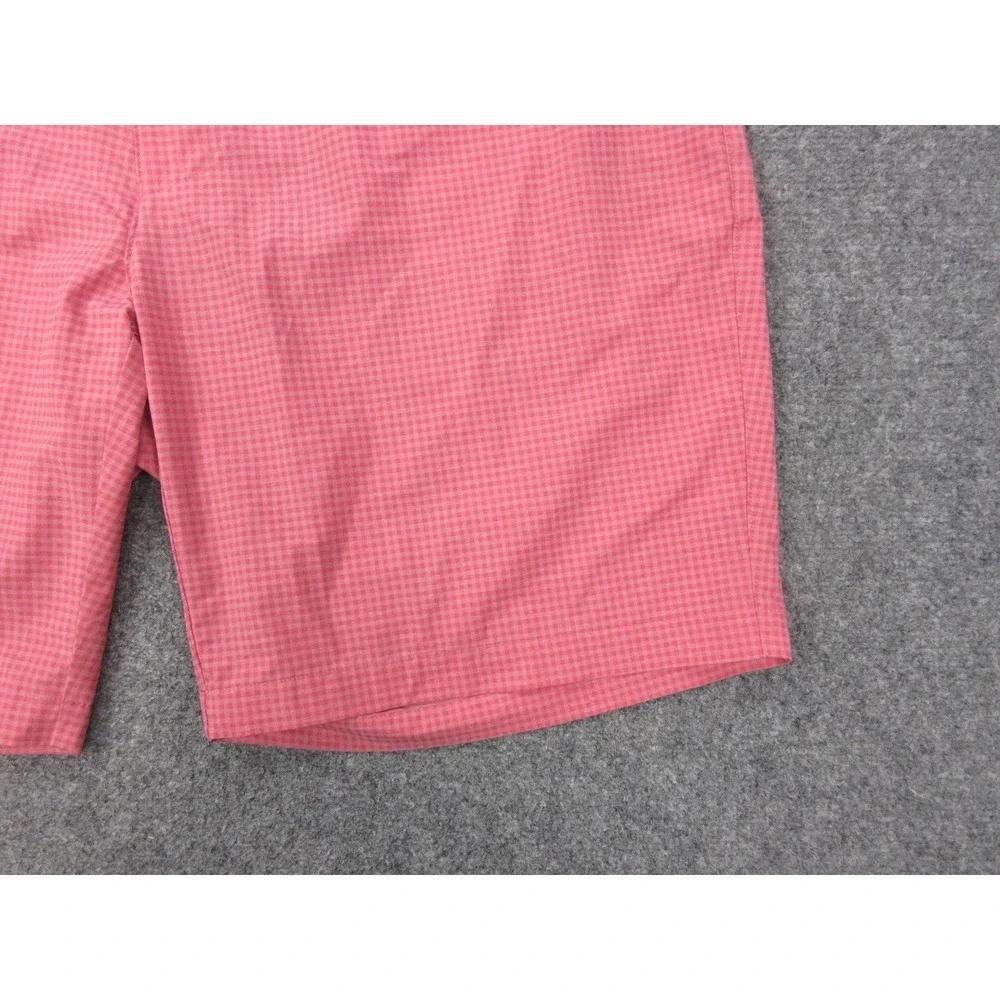 Peter Millar Shorts‎ Mens 42 Pink Golf Check Microfiber Chino Stretch Casual